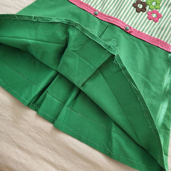 Vintage 70s Striped Flower Applique Dress kids 8/10 - Picture 4 of 8
